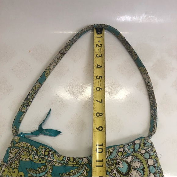 VERA BRADLEY Aqua Lime Green & White Shoulder Bag Island 🌴 Blooms Retired - Picture 9 of 11